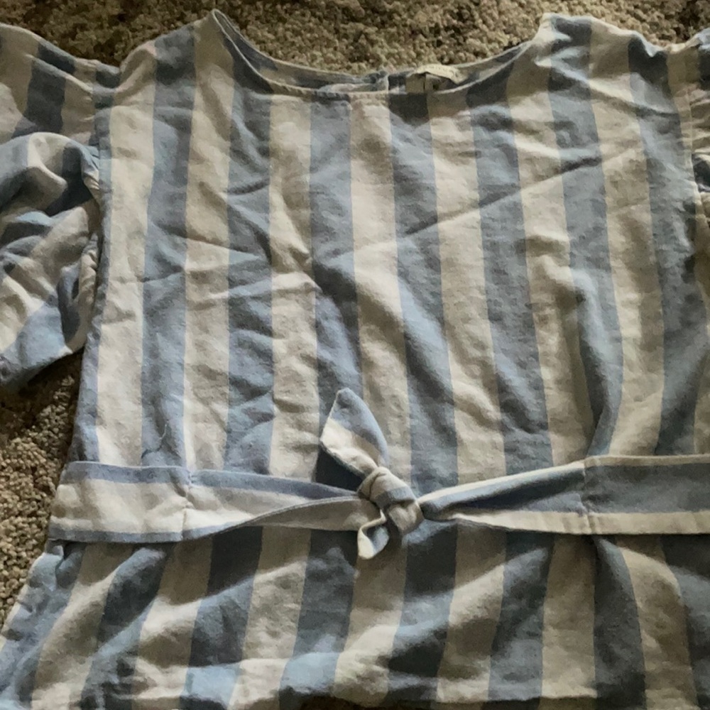 striped blue and white shirt